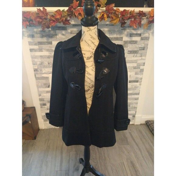 Guess  wool blend coat Black Pxs Vintage Classic - Picture 4 of 9